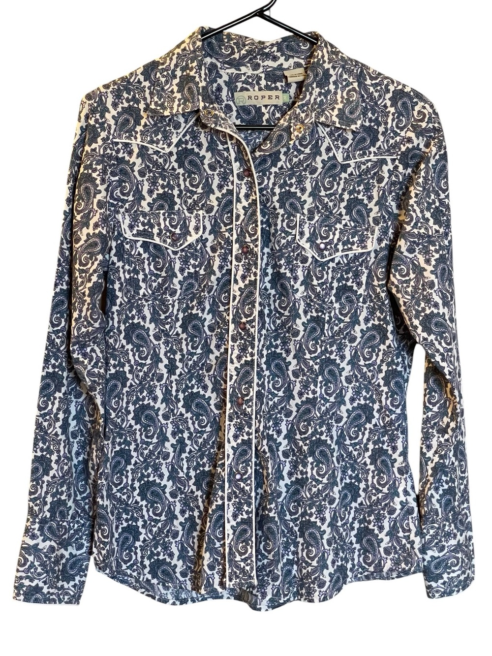 Roper women's paisley print long-sleeve western shirt Size Medium
